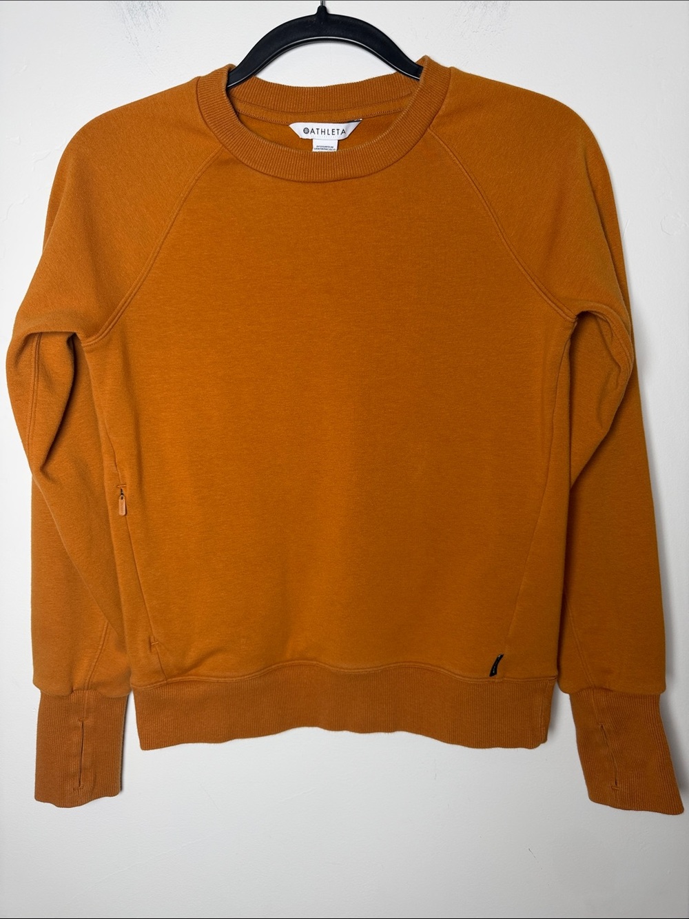 Athleta Women's Crewneck Sweatshirt Rust Orange brown tan XXS activewear sporty
